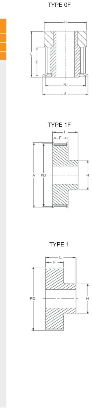 T2,5-AT2,5 · 10 mm · Pilot bore technical drawing