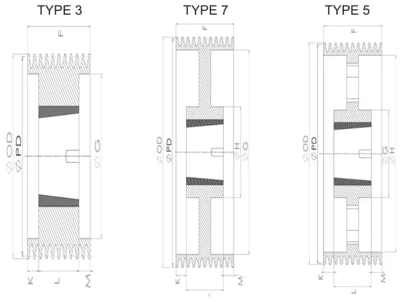 SPB · 10 grooves technical drawing