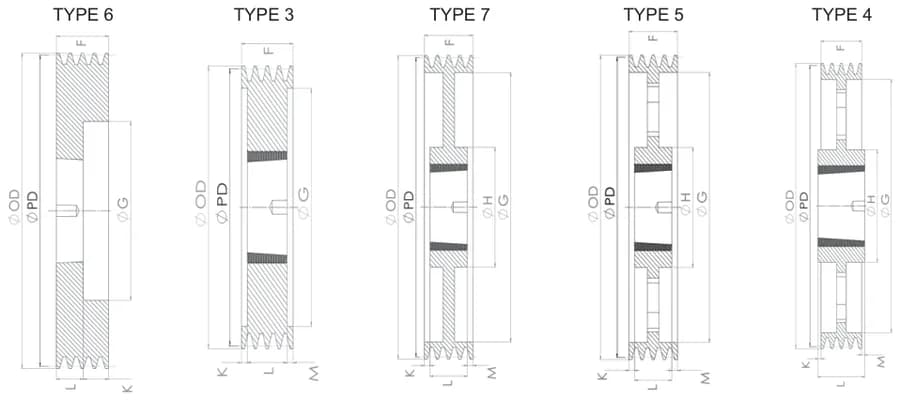 SPC · 4 grooves technical drawing