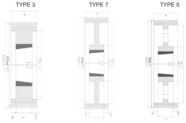 SPC · 10 grooves technical drawing