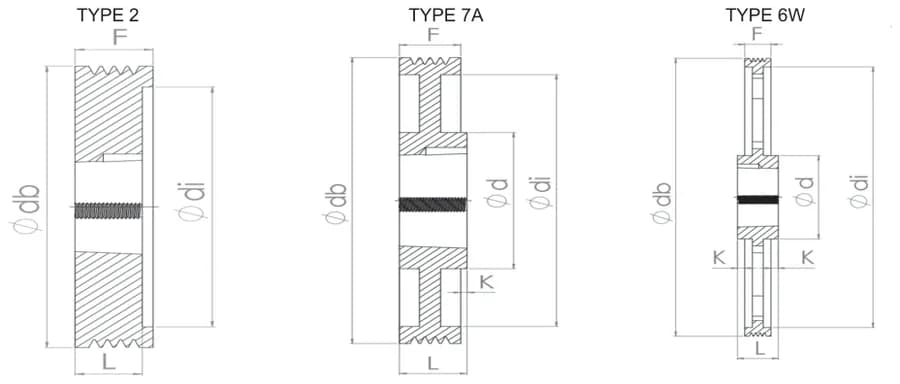 PL · 4 grooves technical drawing